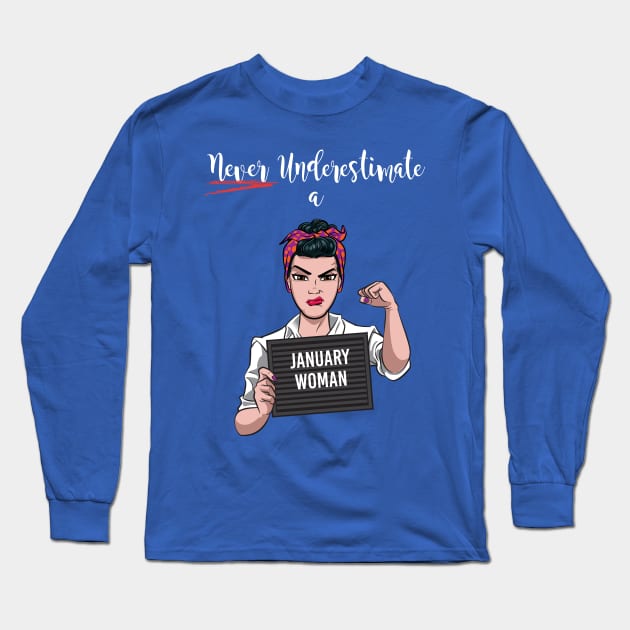 January Woman Long Sleeve T-Shirt by Surta Comigo